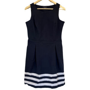 Tommy Hilfiger Navy Sleeveless Fit and Flare Twill Dress Preppy Nautical Size 6